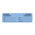 Nevs Day Change IV Tubing Label - Change Thursday 7/8" x 3" Blue w/Black NTUBE-TH